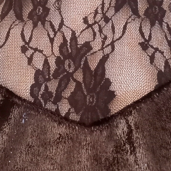 Zara Dress Metallic Velvet Lace Shift Illusion Goth Mini - Picture 9 of 11